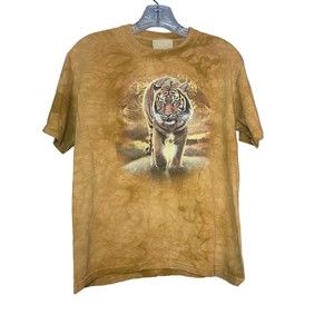 Fierce Tiger The Mountain kids shirt Child XL Tie-dye vintage heavy tee all over